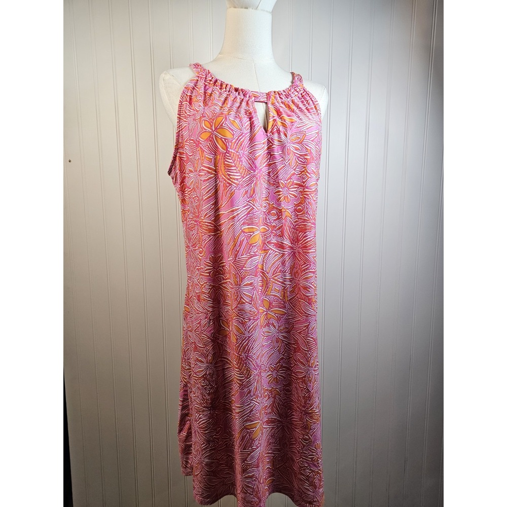 Southwind Apparel Charleston Dress Women's Size L Pocket Tropical Floral UPF50